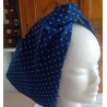 turban bleu à pois