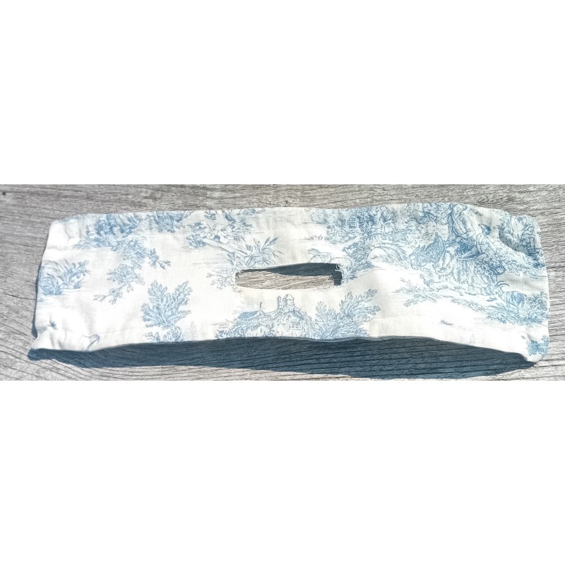 chouchou magique écru et bleu