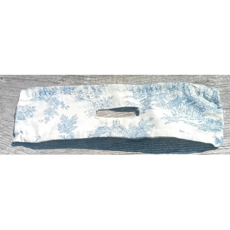 chouchou magique écru et bleu