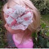 barrette fleur et insecte blanche et rouge
