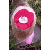 barrette fleur rouge et blanche
