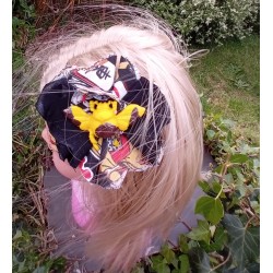 barrette fleur insecte noire et jaune