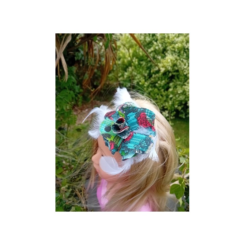 barrette punk plume