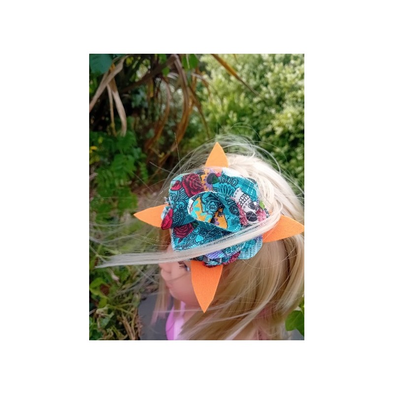 barrette punk bleu et orange