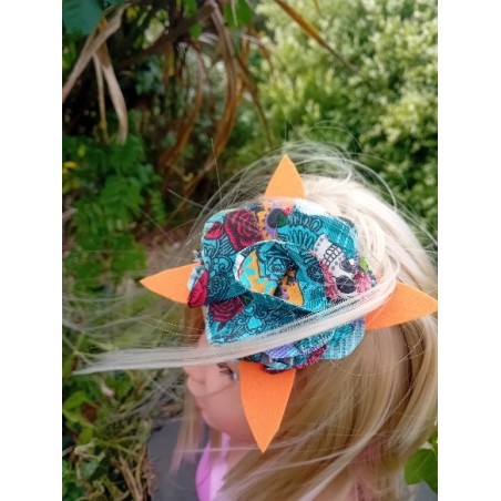 barrette punk bleu et orange