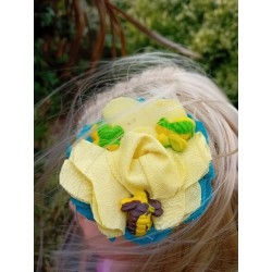 barrette jaune et bleu