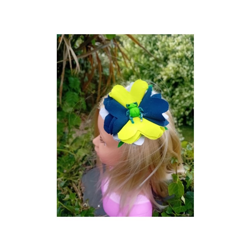 barrette marine et jaune
