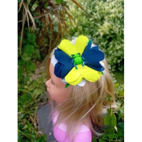 barrette marine et jaune