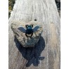 broche insecte bleu et gris