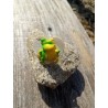 broche coeur insecte jaune et vert