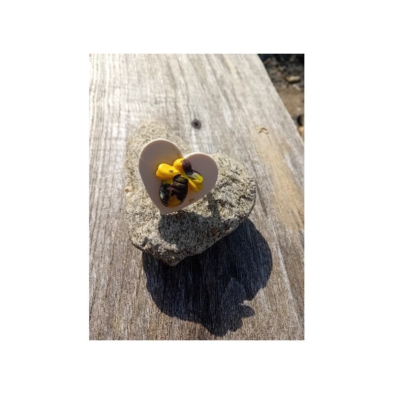 broche coeur abeille