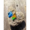boucles d oreille losange bleu, jaune, vert