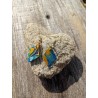 boucles d'oreille losange jaune et bleu